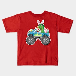 Easter Monster Truck - funny dinsoaur trucker Kids T-Shirt